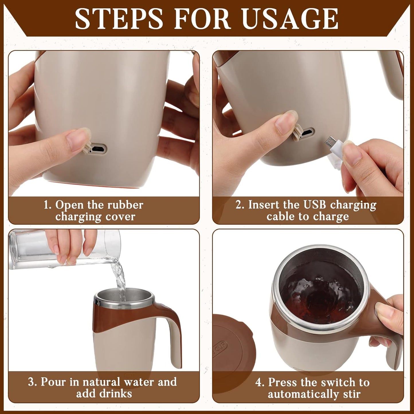 Automatic Self-Stirring Coffee Cup